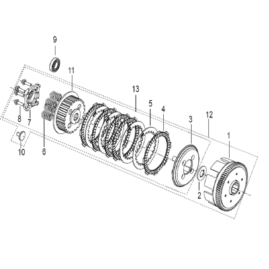 KUBA SUPERLIGHT 125 DEBRİYAJ SACI TAKIM #KM 74339